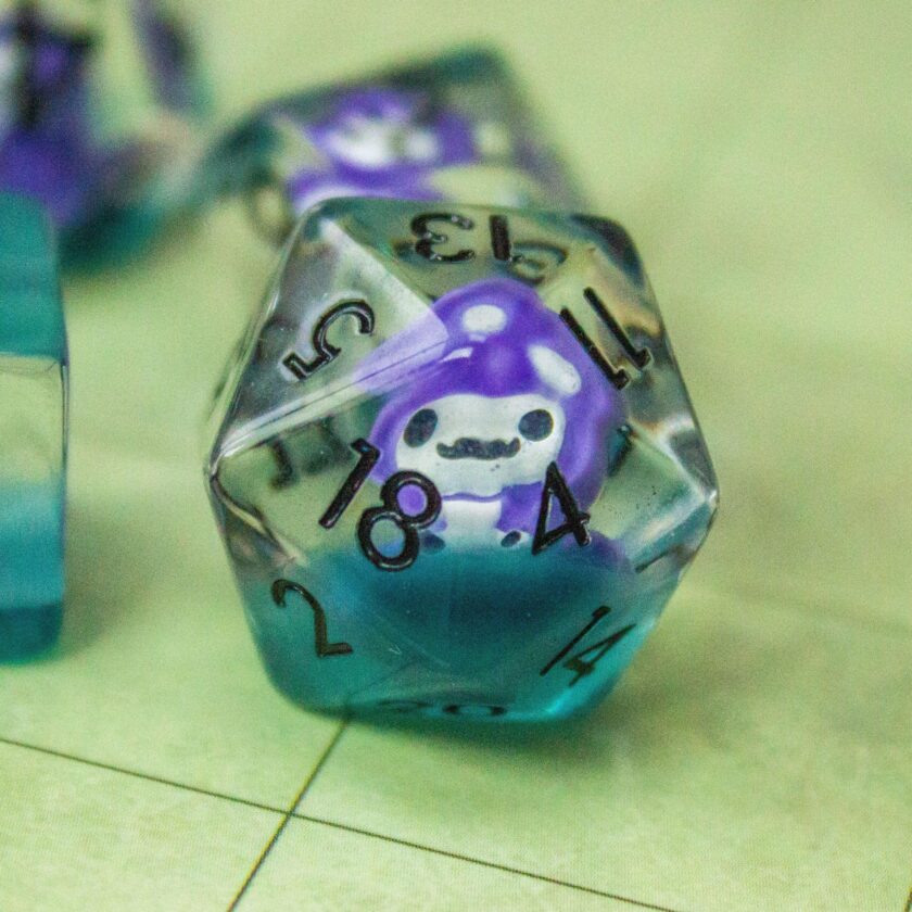 Purple Grim Reaper Dice Set