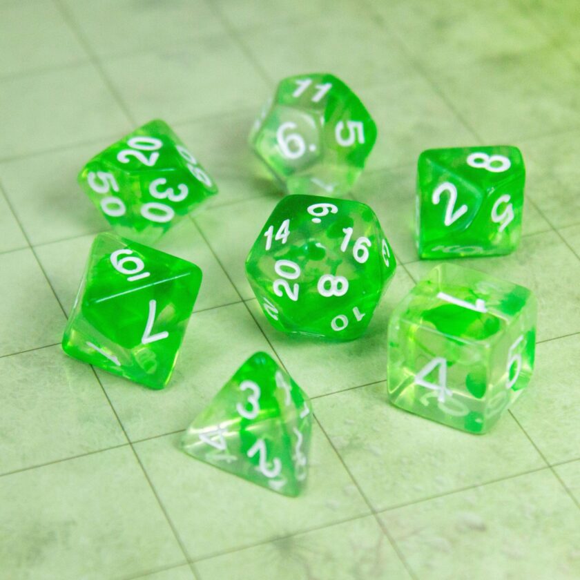 Green and White Swish Two Tone Dice - Image 4