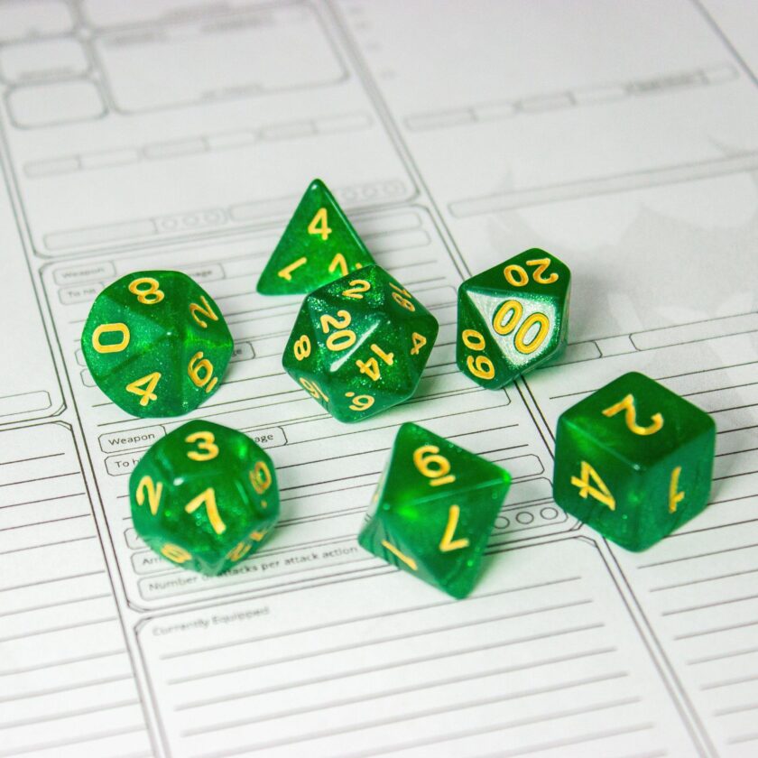 Shamrock Green Shimmer Dice Set - Image 6