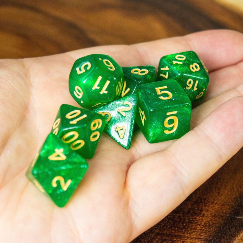 Shamrock Green Shimmer Dice Set - Image 2