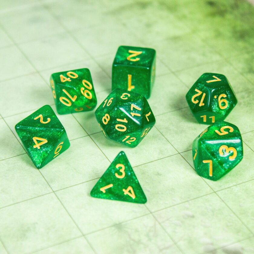 Shamrock Green Shimmer Dice Set - Image 5