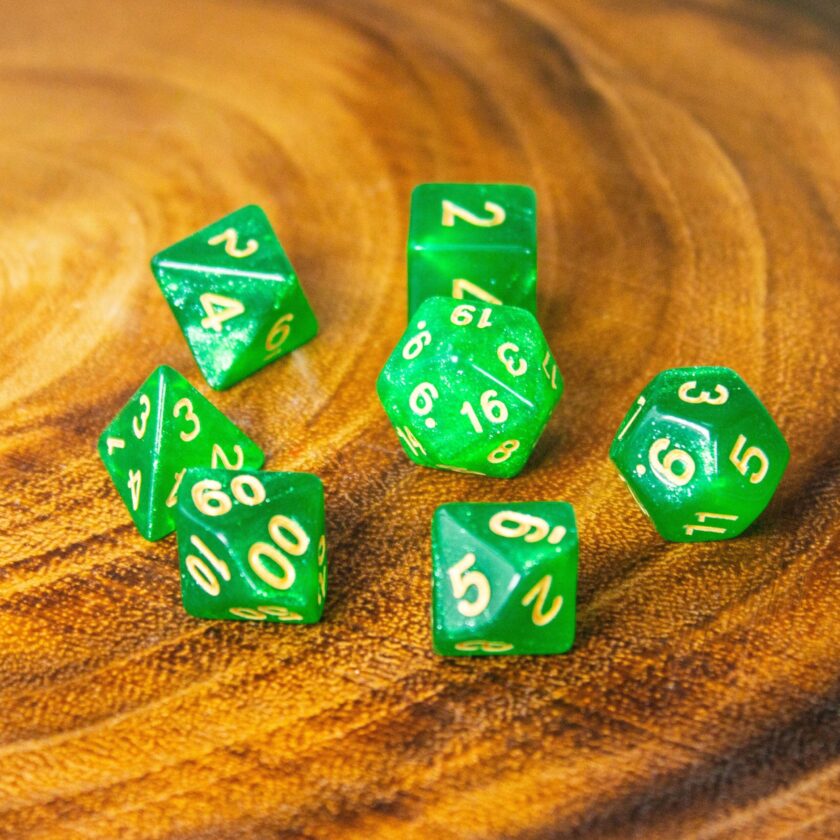 Shamrock Green Shimmer Dice Set - Image 7