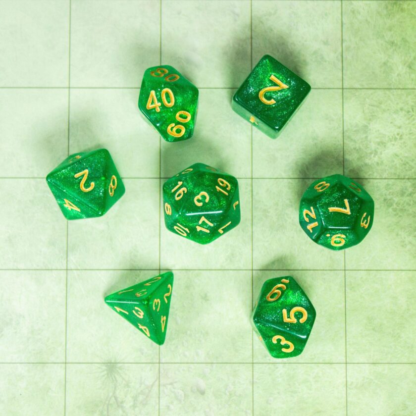 Shamrock Green Shimmer Dice Set - Image 4