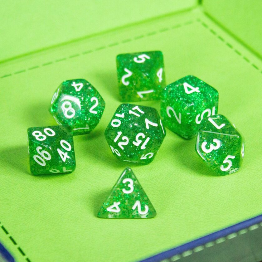 Jade Green Shimmer Dice Set