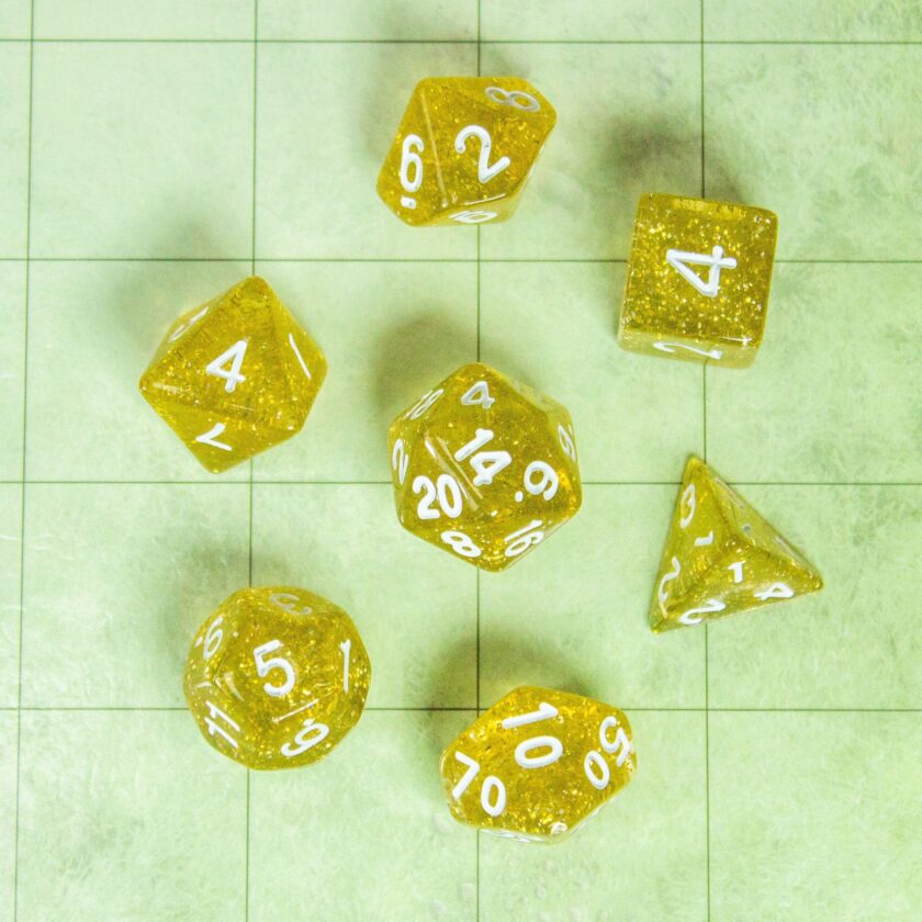 Yellow Shimmer Dice Set - Image 2