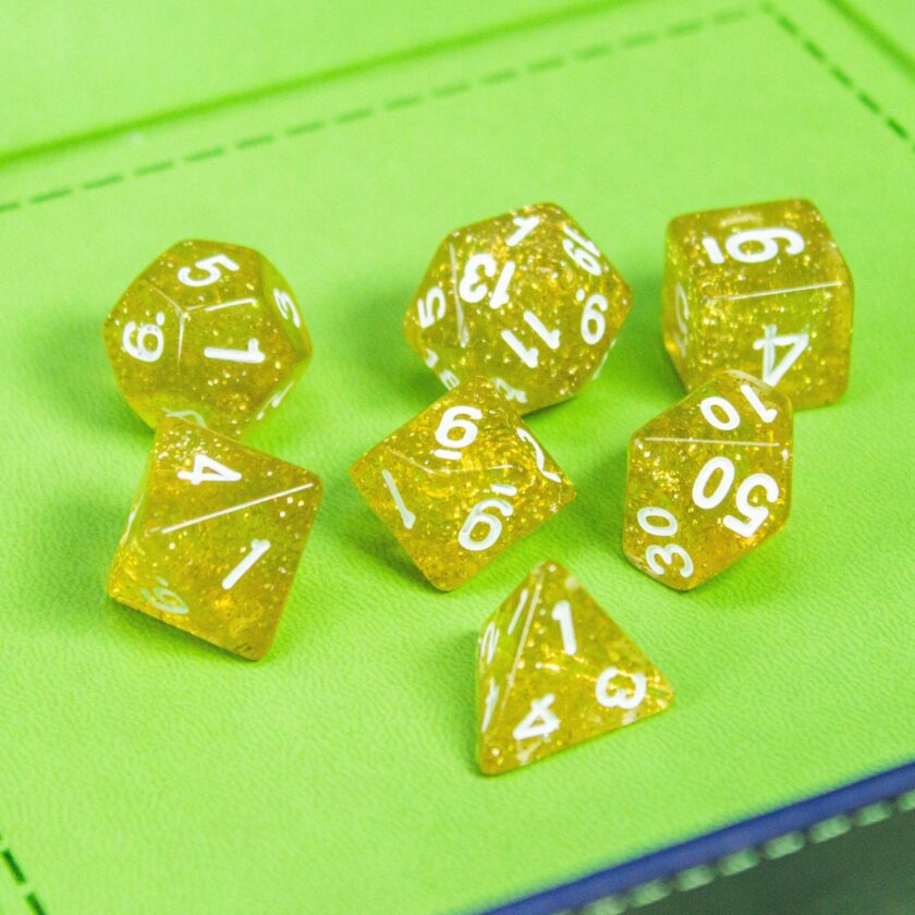 Yellow Shimmer Dice Set - Image 5