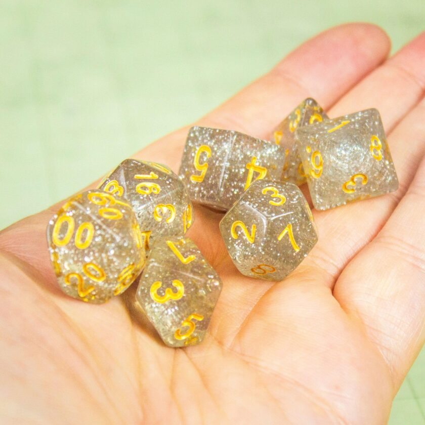 Silver Glitter Shimmer Dice Set - Image 3