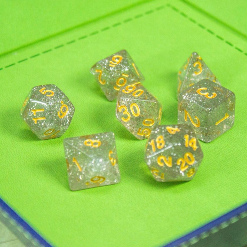 Silver Glitter Shimmer Dice Set - Image 5