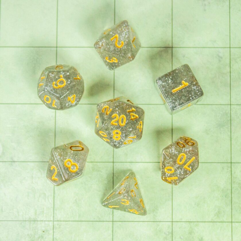 Silver Glitter Shimmer Dice Set - Image 6