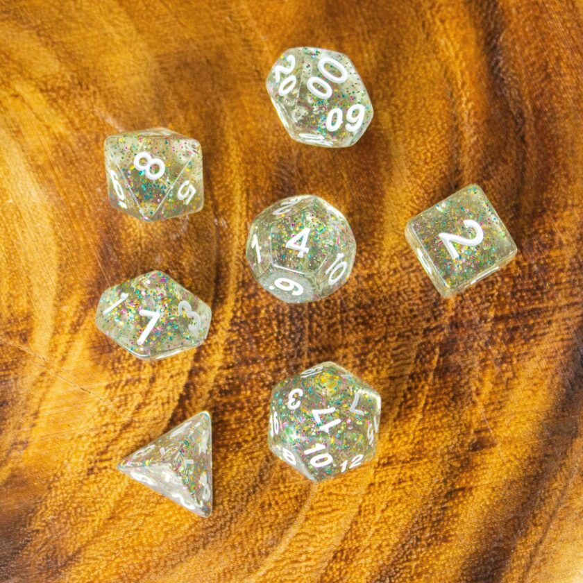 Silver Glitter Shimmer Dice Set - Image 4