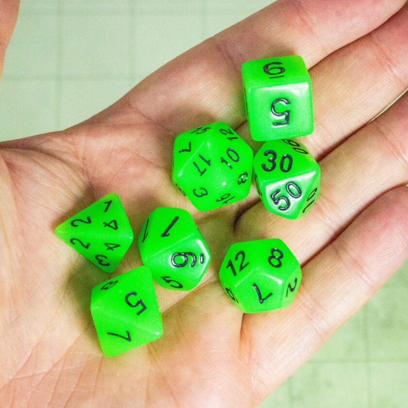 Green Glow In The Dark Dice - Image 2