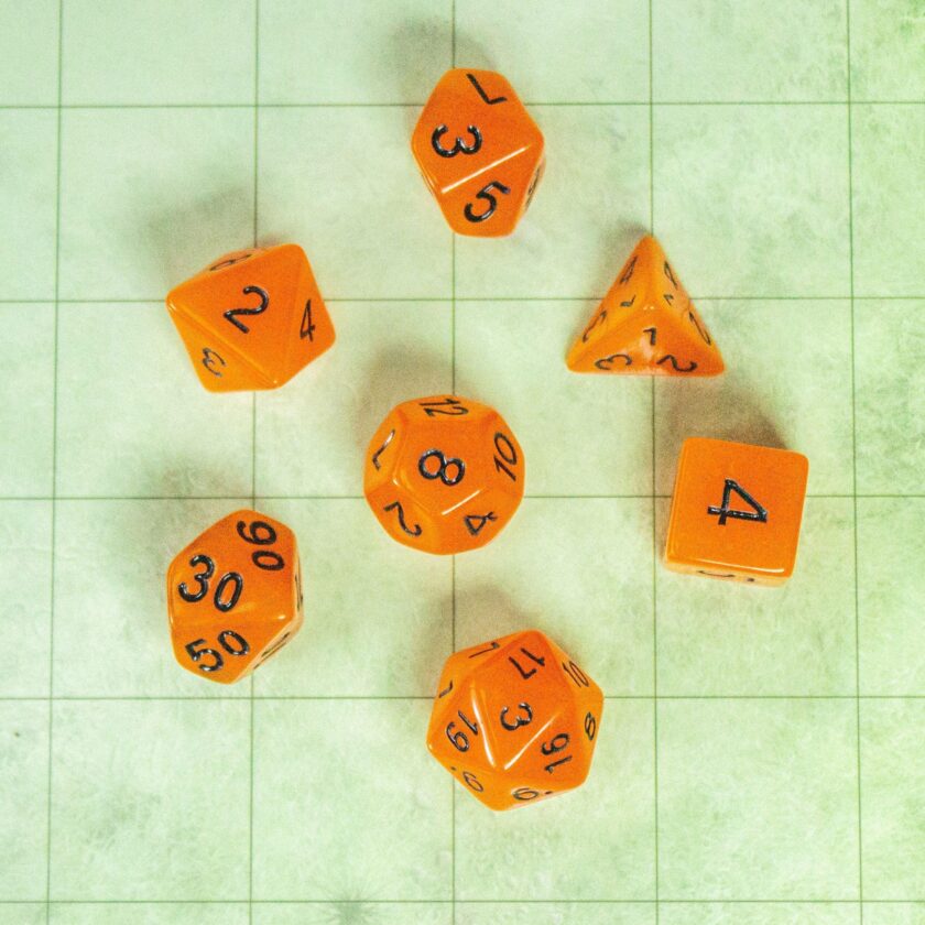 Orange Glow In The Dark Dice