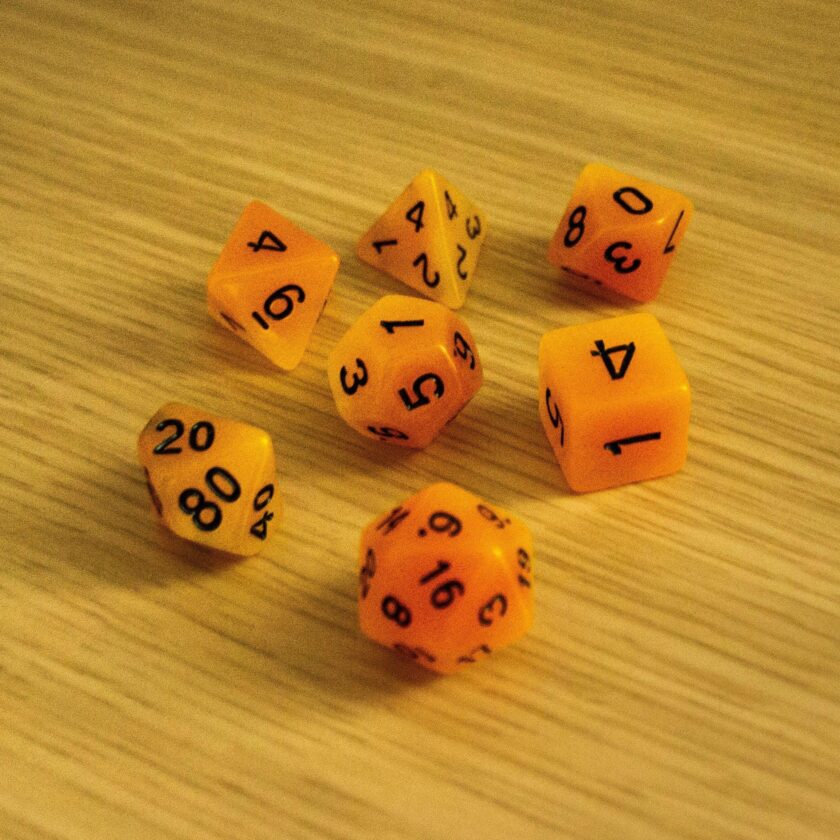 Orange Glow In The Dark Dice - Image 2