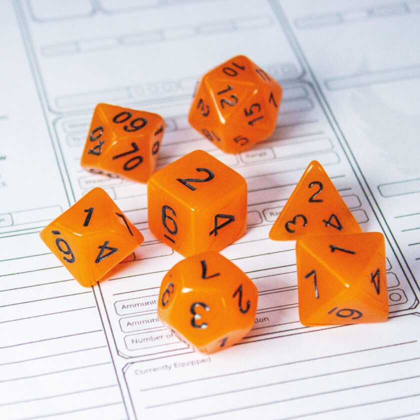 Orange Glow In The Dark Dice - Image 7