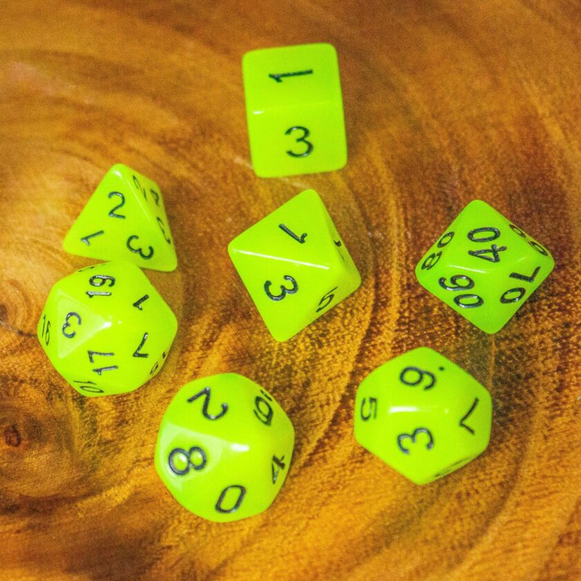 Yellow Glow In The Dark Dice - Image 6