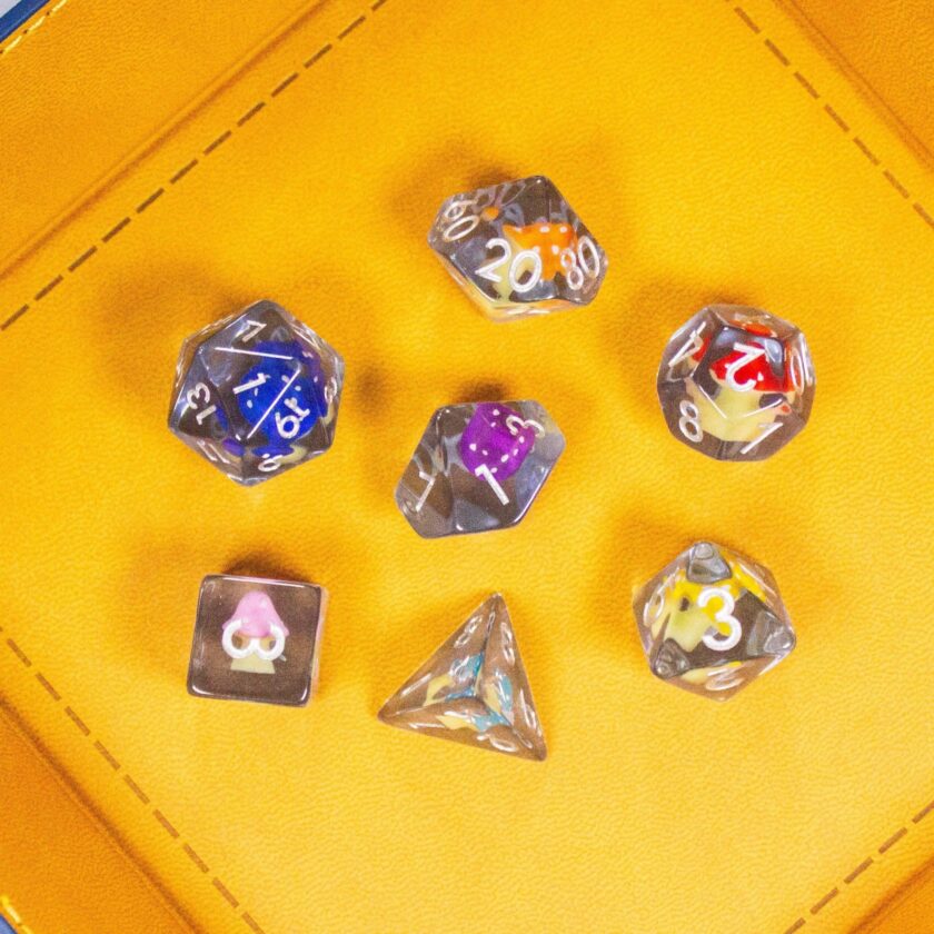 Multi-coloured Mushroom Dice Set - Image 3