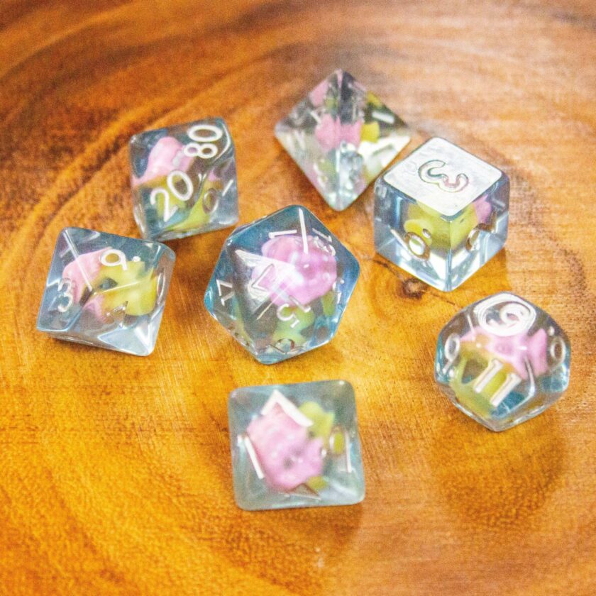 Blue Pink Mushroom Dice Set - Image 7