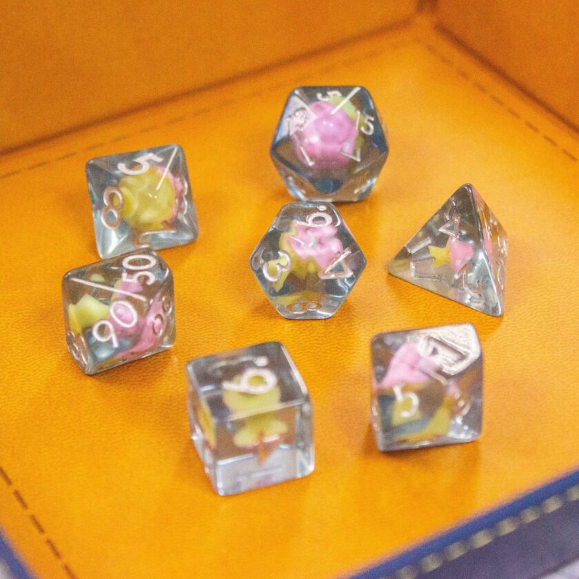 Blue Pink Mushroom Dice Set - Image 10