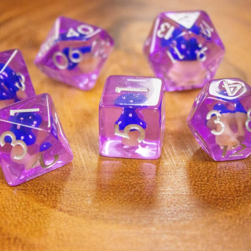 Purple Blue Mushroom Dice Set - Image 4