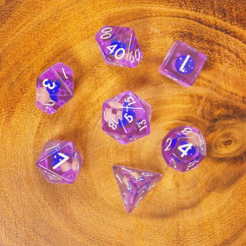 Purple Blue Mushroom Dice Set - Image 6