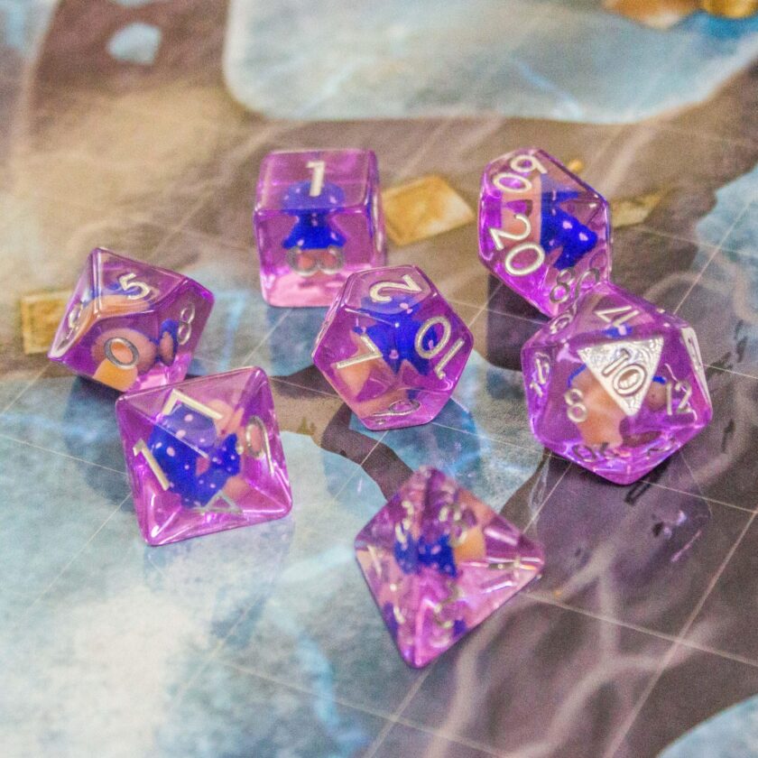 Purple Blue Mushroom Dice Set - Image 9