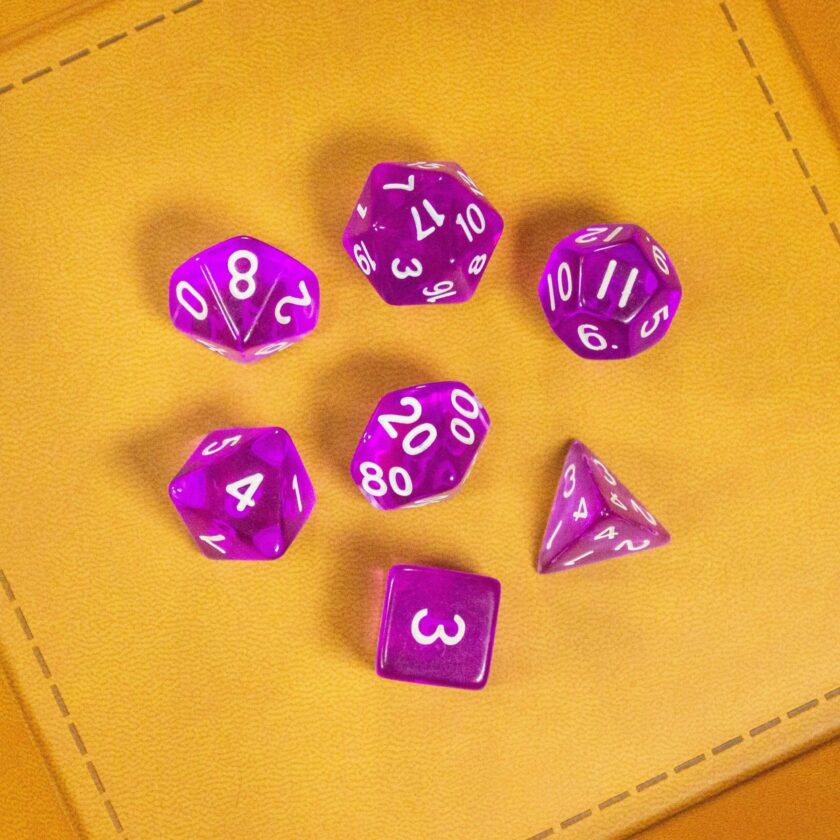 Transparent Purple Dice - Image 6