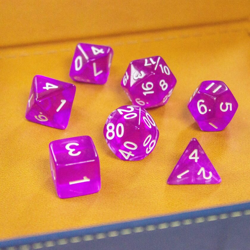 Transparent Purple Dice - Image 8