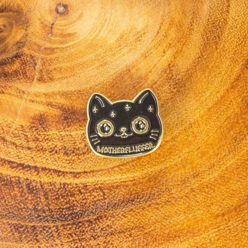 Motherfluffer Black Cat Pin - Image 3