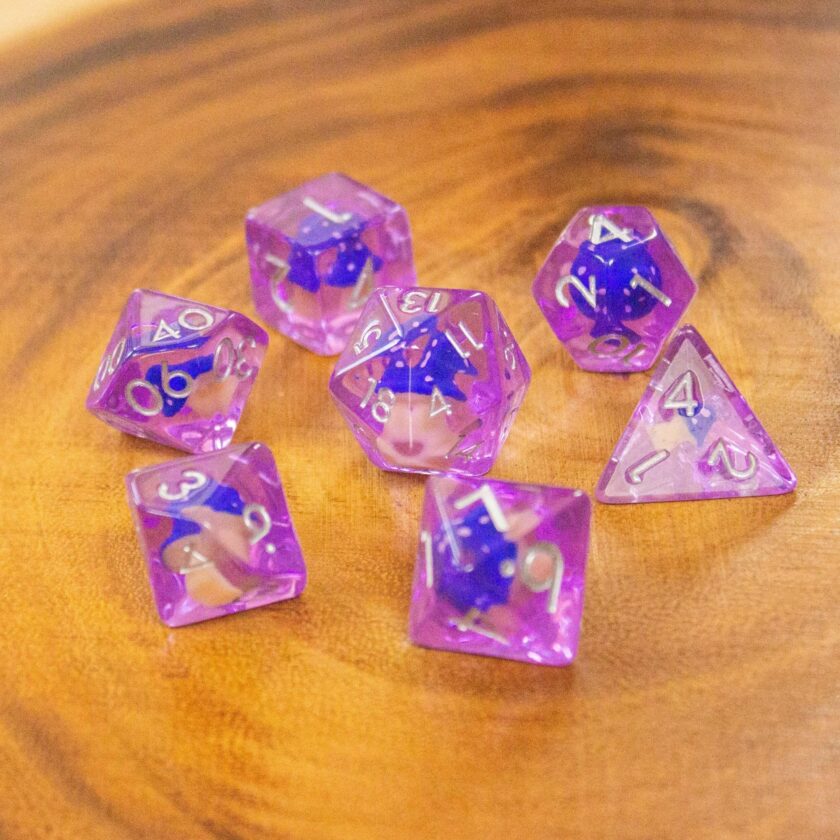 Purple Blue Mushroom Dice Set - Image 2