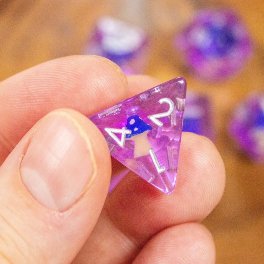 Purple Blue Mushroom Dice Set