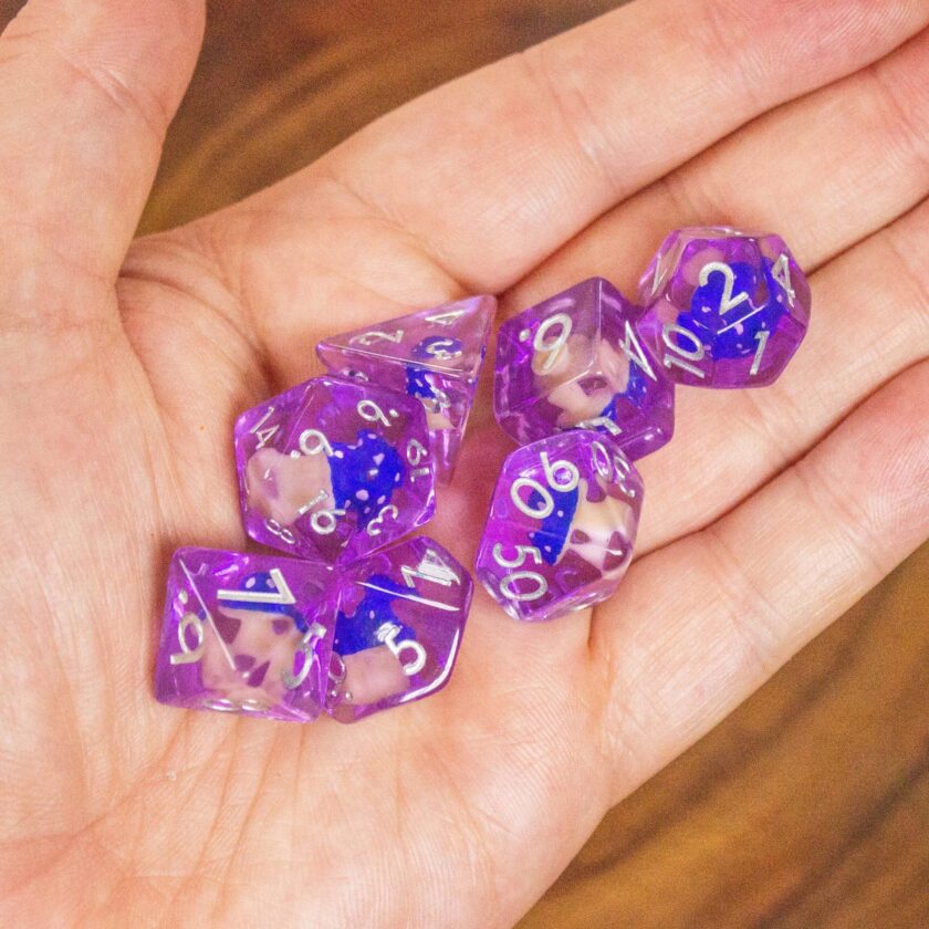 Purple Blue Mushroom Dice Set - Image 5