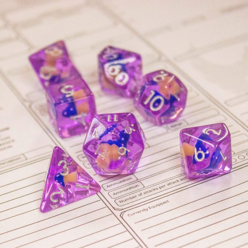 Purple Blue Mushroom Dice Set - Image 7