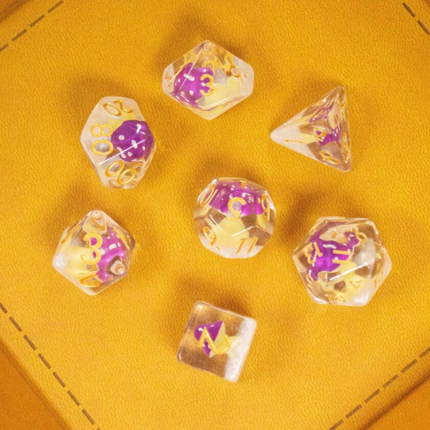 White Purple Mushroom Dice Set - Image 2