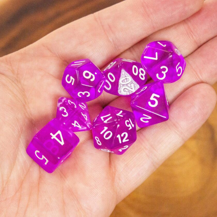 Transparent Purple Dice - Image 3