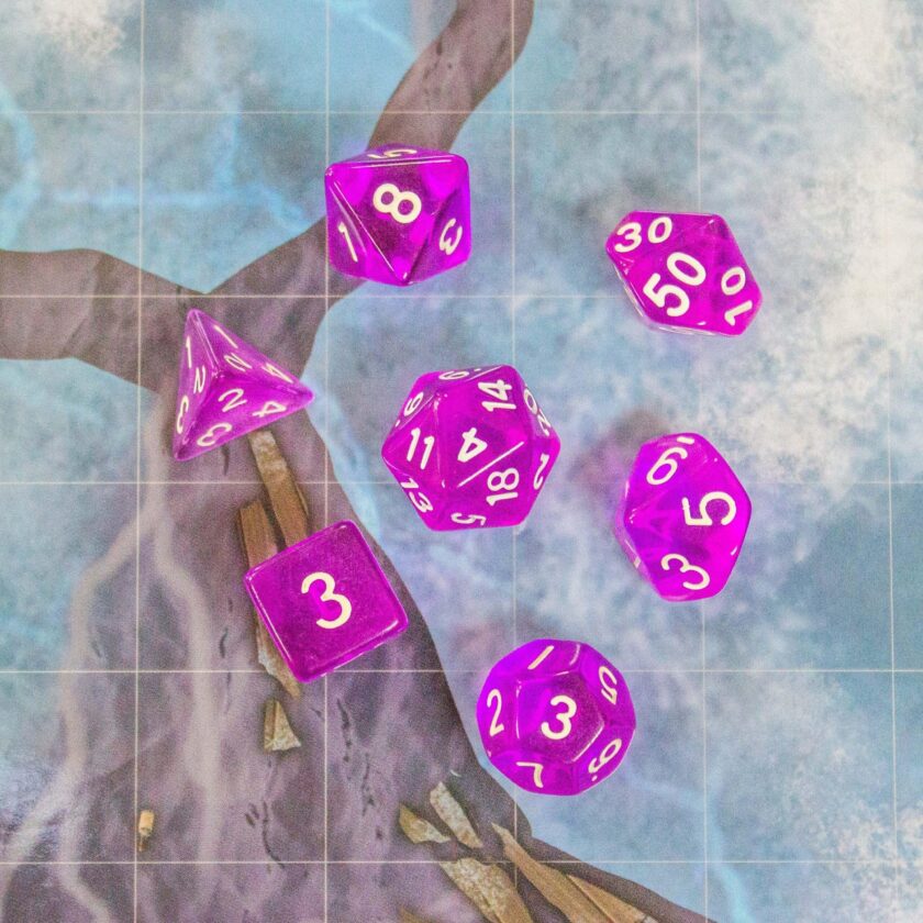 Transparent Purple Dice - Image 4