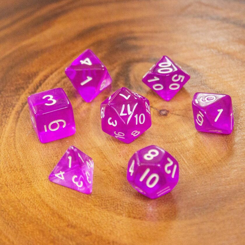 Transparent Purple Dice - Image 2