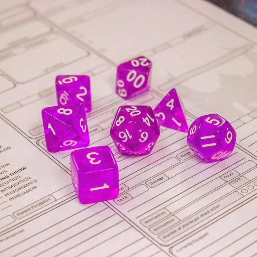 Transparent Purple Dice - Image 5