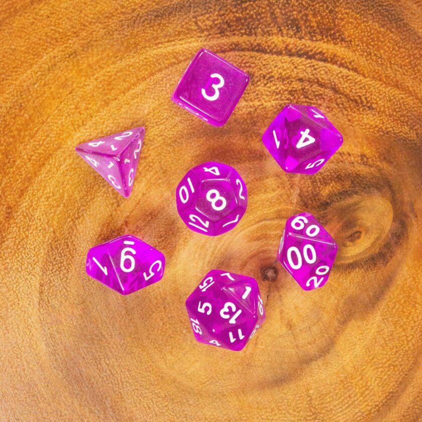 Transparent Purple Dice - Image 7