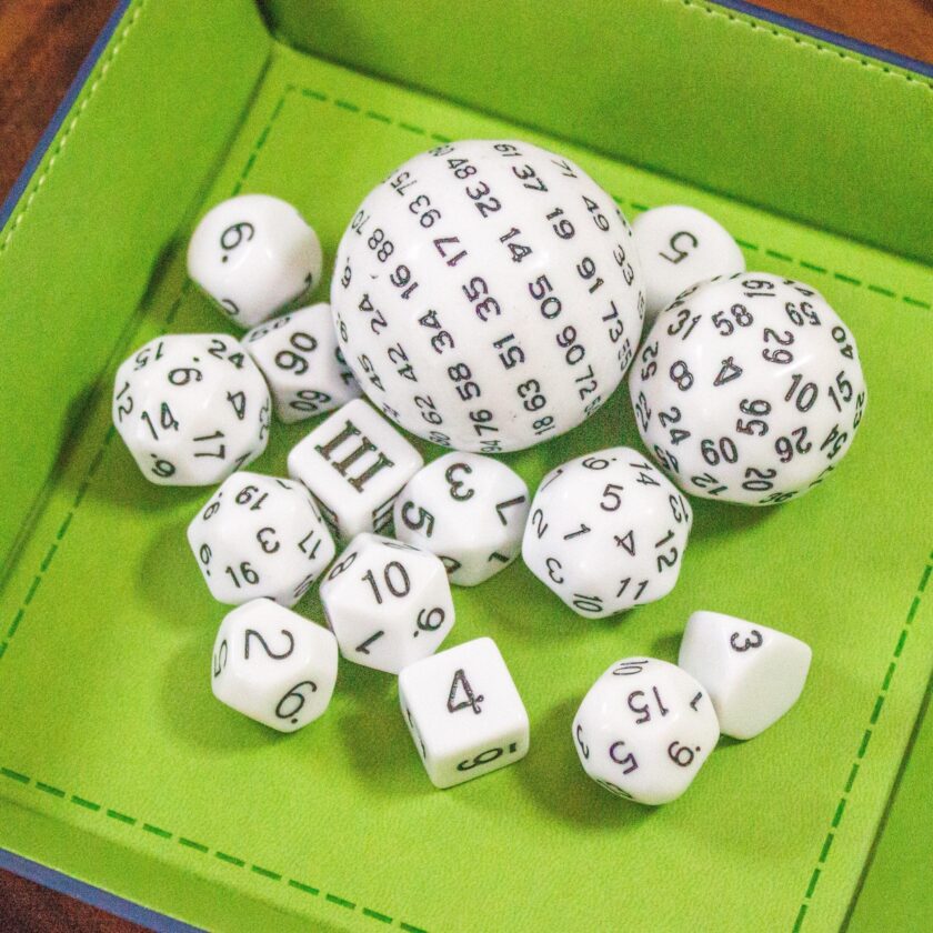 Block White with Black Numbering 15 Piece Dice Set - Image 3