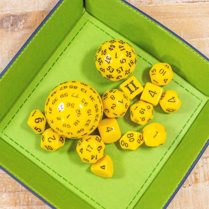 Block Yellow with Black Numbering 15 Piece Dice Set - Image 2