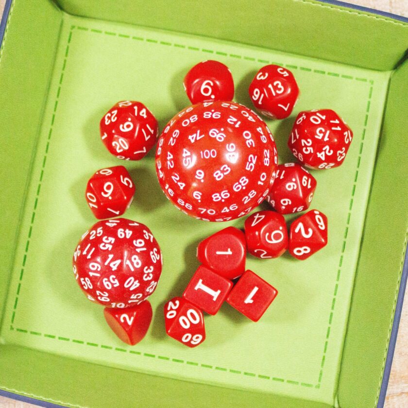 Block Red with White Numbering 15 Piece Dice Set - Image 2