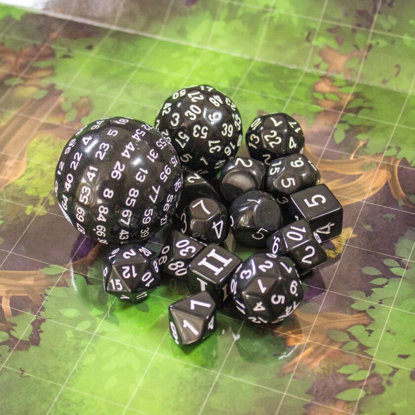 Block Black with White Numbering 15 Piece Dice Set - Image 6