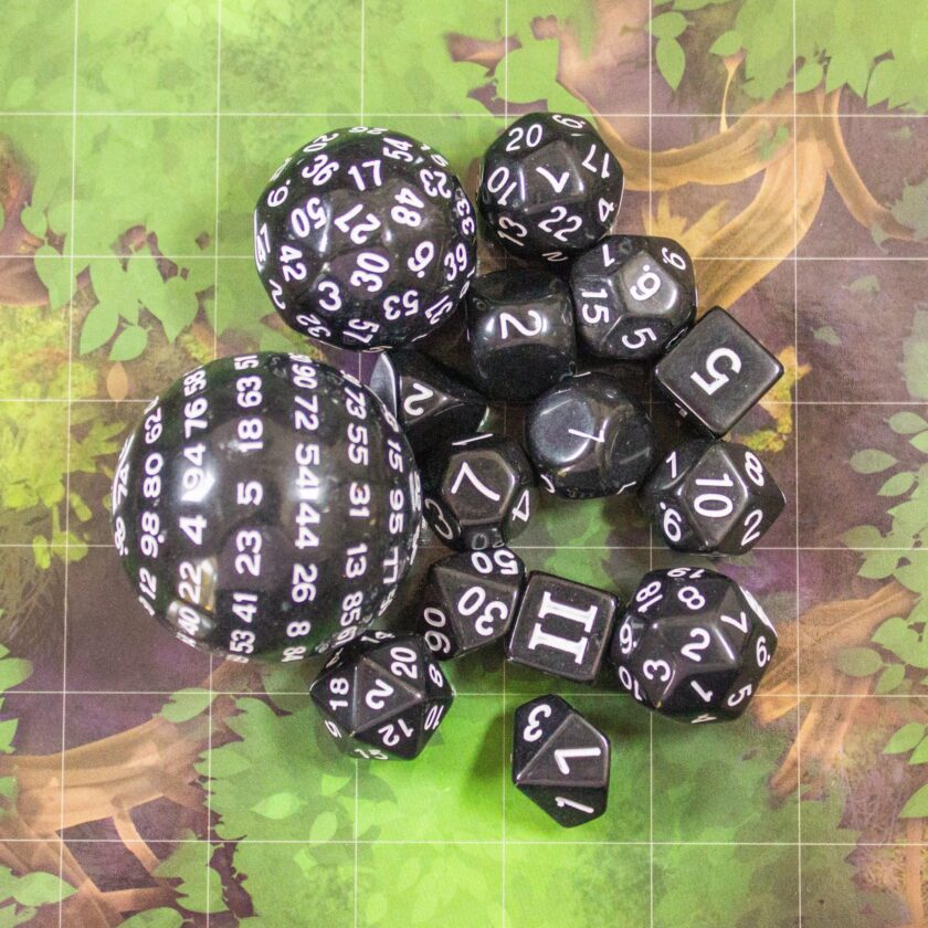 Block Black with White Numbering 15 Piece Dice Set - Image 5