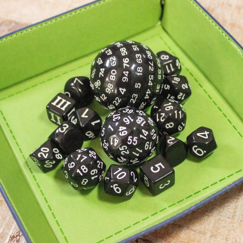 Block Black with White Numbering 15 Piece Dice Set - Image 7