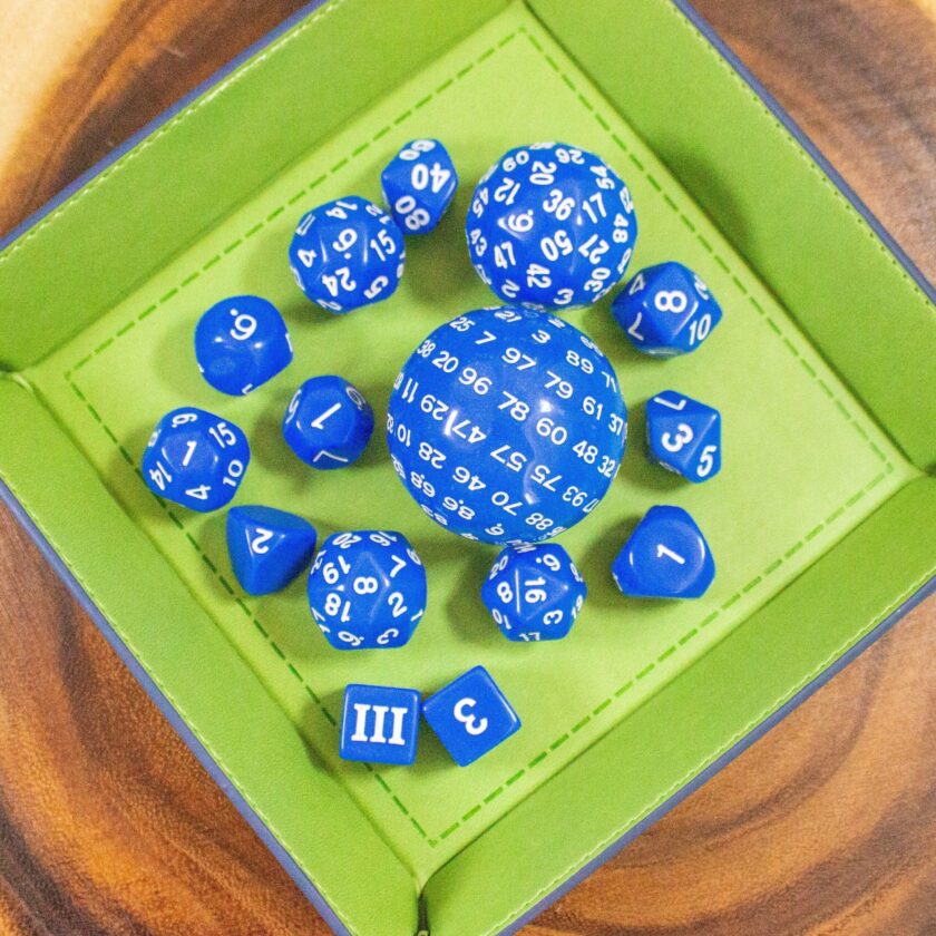 Block Blue with White Numbering 15 Piece Dice Set