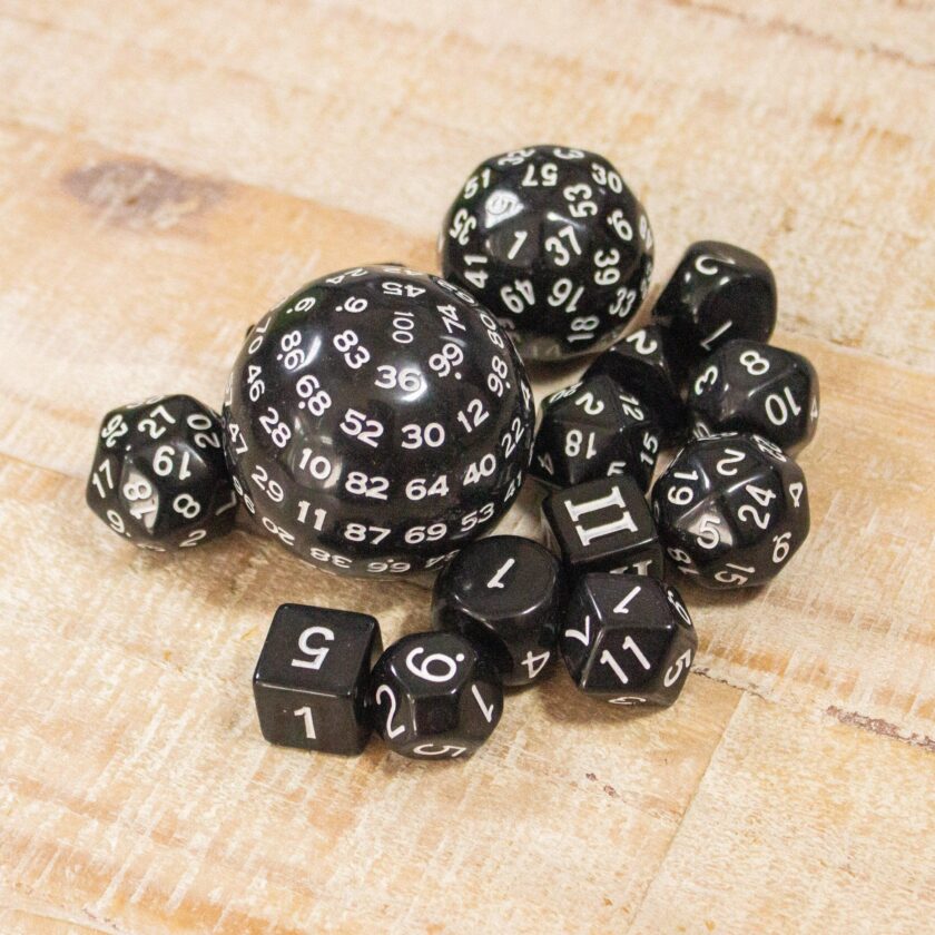 Block Black with White Numbering 15 Piece Dice Set - Image 2