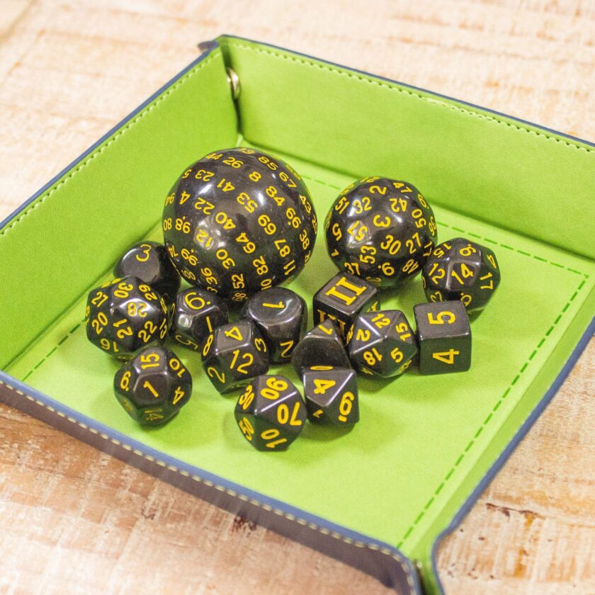 Block Black with Yellow Numbering 15 Piece Dice - Image 7