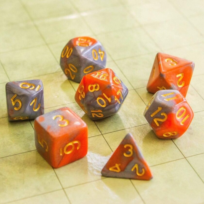 Two Tone Red Grey Dice