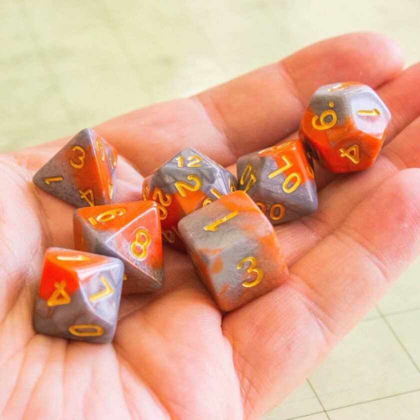 Two Tone Red Grey Dice - Image 3