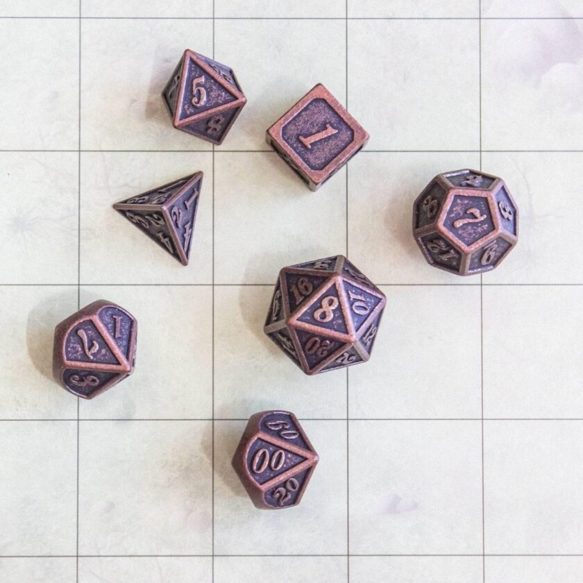 Black and Copper Metal Dice Set - Image 4